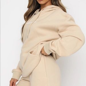 White fox Go Bold Hoodie Sand